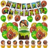Cumpara ieftin Set de 18 baloane, 25 accesorii tort sau briose si 1 banner pentru petrecere, perfect pentru zile de nastere, aniversari The Croods Multicolor 16 cm 4