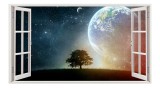 Cumpara ieftin Autocolant decorativ, Fereastra, Planete, Multicolor, 83 cm, 83ST, Oem