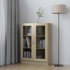 vidaXL Dulap cu vitrină stejar sonoma 82,5x30,5x115 cm lemn prelucrat