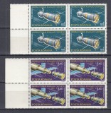 ROMANIA 1981 LP 1031 ZBORUL IN COSMOS ROMANO-SOVIETIC BLOCURI DE 4 TIMBRE MNH, Nestampilat