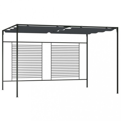 vidaXL Pavilion cu acoperiș retractabil, antracit, 4x3x2,3 m, 180 g/m&amp;sup2; foto