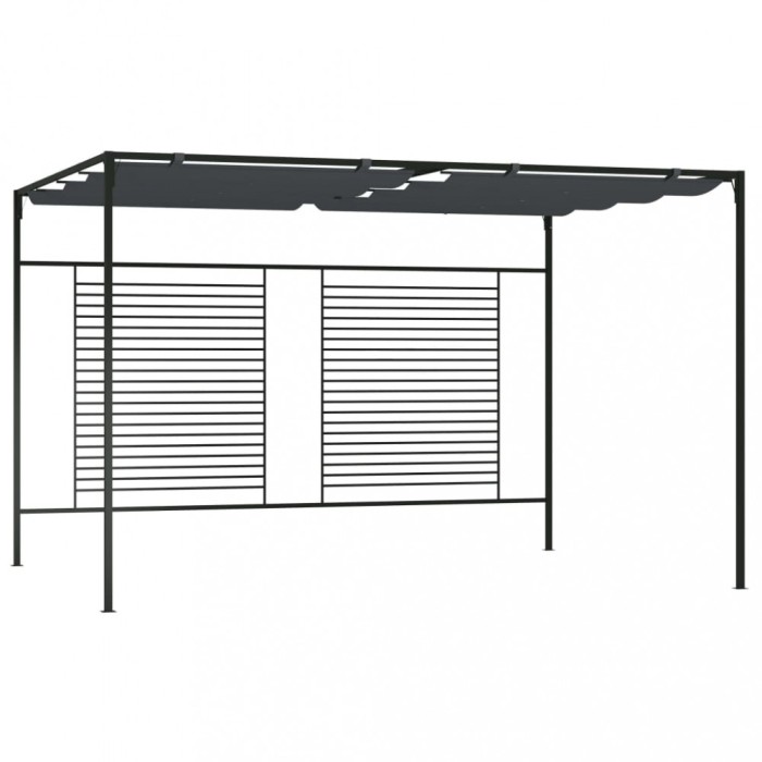vidaXL Pavilion cu acoperiș retractabil, antracit, 4x3x2,3 m, 180 g/m&sup2;