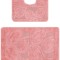 Set 2 Covorase Baie Model Flora 2580, Marimi 60 x 100 50 x 60 cm, Roz, Inaltime Fir 0, Antiderapant, Antialergic, Polipropilena