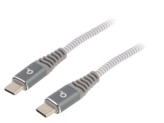 Cablu USB-C 2.0 Alb-Gri 1.5m 100W