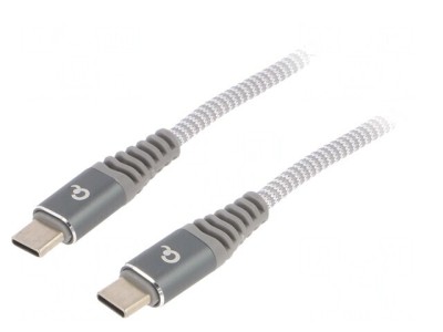 Cablu USB-C 2.0 Alb-Gri 1.5m 100W foto