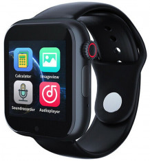 Ceas Smartwatch cu telefon iUni Z6S, Touchscreen, Bluetooth, Notificari, Camera, Pedometru, Black foto