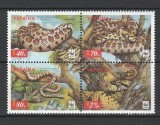 Ucraina 2002 - Fauna WWF, șerpi, serie neuzata