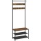 VASAGLE Cuier cu rafturi depozitare pantofi si ​​bara suspendata, industrial, 32x64x180 cm, maro rustic si negru Household NewTrend
