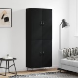 vidaXL Dulap &icirc;nalt, negru, 69,5x34x180 cm, lemn compozit