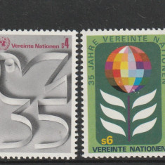 Natiunile Unite Vienna-1980-Aniv.35 ani,UNO,dantelat,MNH,Mi.12A-13A