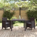 VidaXL Set de Masă pentru Grădină 3 pcs Maro 100 x 100 x 73 cm
