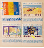 ROMANIA 1964 , LP 587 a-xx-a aniv. a eliberari patriei serie cu erori 4v mnh, Nestampilat