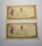 500 Lei 1941 Aprilie AUNC/UNC Serii Consecutive - Bancnota Romaneasca Colectionabila