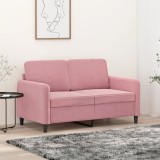 Gossi canapea cu 2 locuri, roz, 120 cm, catifea