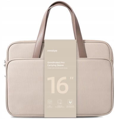 Innostyle Geanta Laptop Femei 15 6 16 Impermeabil Omniprotect Bej foto