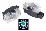 Lampi Portiere Auto SKODA cu LOGO, Compatibile cu Octavia 2015&ndash;2024, KODIAQ 2016-2024, KAROQ 2017-2024, YETI 2012-2017, Set 2 bucati, Lentile de sticl
