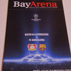 Program meci fotbal BAYER 04 LEVERKUSEN-FC BARCELONA(Champions League 2012)