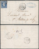 France 1859 Postal History Rare Cover + Content Libourne St Antoine DB.428