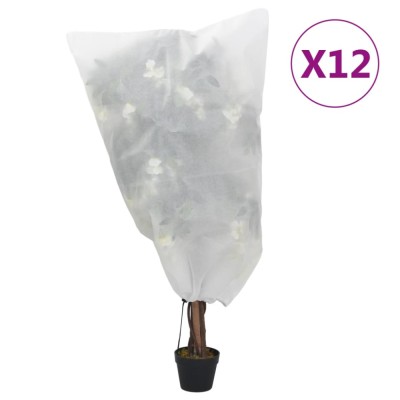 Huse pentru plante din fleece cu snur 12 buc. 70 g/m&amp;sup2; 0,8x0,8 m foto