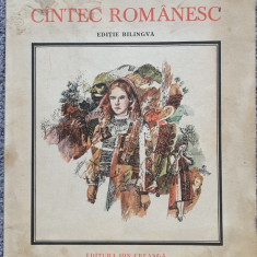 Cantec Romanesc, Elena Vacarescu, editie bilingva, 1987, 74 pagini stare f buna