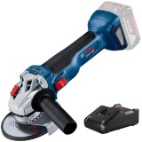 Bosch GWS 18V-10 + GAL 18V-40 - Polizor unghiular fara acumulatori Li-Ion 18 V - Ah 125 mm + Incarcator acumulatori