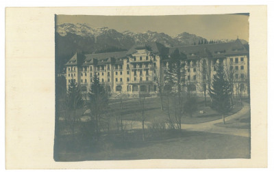 4876 - SINAIA, Prahova, Hotel Sinaia, Romania - old postcard real PHOTO - unused foto
