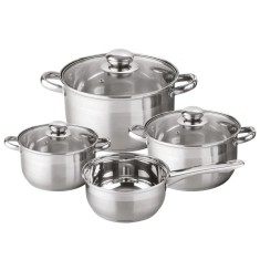 Set vase de gatit Michelino, 7 piese, otel inoxidabil, inductie, argintiu