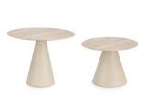 Cumpara ieftin Set 2 masute otel ceramica crem Hardy 50x32 cm, 60x47 cm