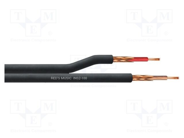 Cablu instrumental REDS MUSIC 2x0.18mm&sup2; cupru ecranat PVC negru 500m