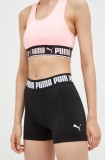 Cumpara ieftin Puma pantaloni scurți de antrenament Strong culoarea negru, cu imprimeu, high waist 521651