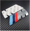 Emblema BMW M Power Spate Portbagaj ABS Crom 8.4cm x 3.1cm Banda Adeziva