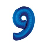 Balon folie sub forma de cifra, culoare albastra 92 cm-Tip Cifra 9