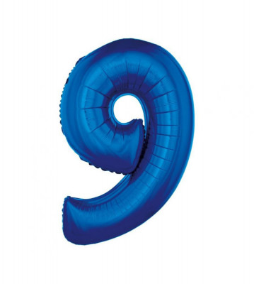 Balon folie sub forma de cifra, culoare albastra 92 cm-Tip Cifra 9 foto