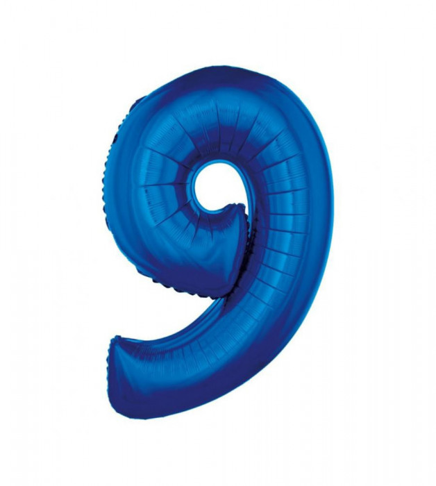 Balon folie sub forma de cifra, culoare albastra 92 cm-Tip Cifra 9