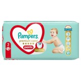 Scutece chilotel Pampers Premium Care marimea 3, 48 bucati, protectie impotriva scurgerilor