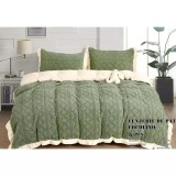 Cumpara ieftin Lenjerie Cocolino Cu Blanita Pentru Pat Dublu, 4 piese, Verde- LJ1002
