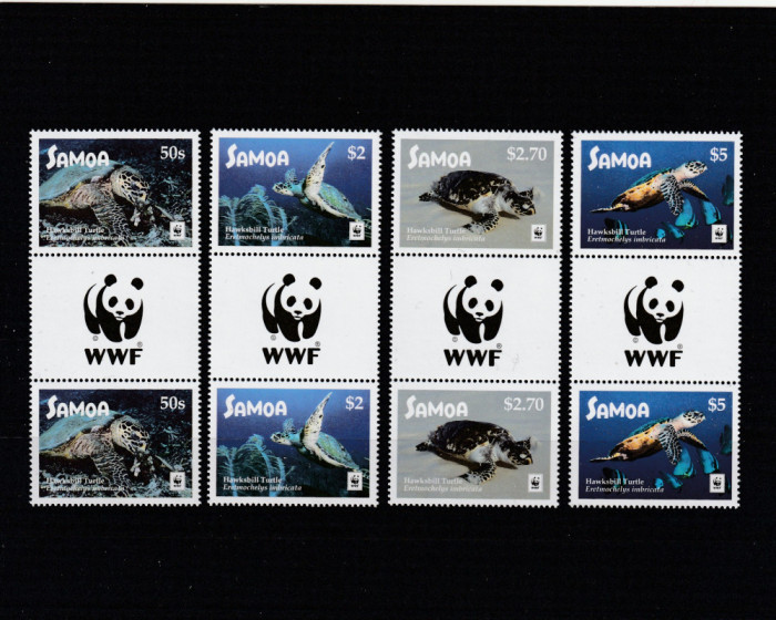 Samoa 2016-Fauna,WWF,Reptile,Testoase,serie 4 val.,vign.MNH,Mi.1348-1351