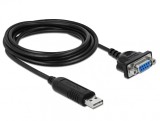 Adaptor USB la Serial RS-232 DB9 FTDI 1.8m, Delock 66281