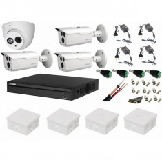 Kit 4 camere supraveghere 2MP HDCVI Dahua + DVR 4 canale Pentabrid Cooper Dahua + Surse + Cablu + Mufe + Doze + Cablu HDMI foto