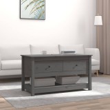 VidaXL Măsuță de cafea, gri, 102x49x55 cm, lemn masiv de pin 820923