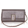 Geanta Plic Dama Savanna Oriflame Gri-Mov, Piele Ecologica, Detalii Aurii, Curea Lant Aurie, 19.3x10.3x3.2 cm