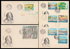 1977 Romania - 5 FDC Navigatia pe Dunare (serie + 2 colite) LP 948, 949, 950 foto