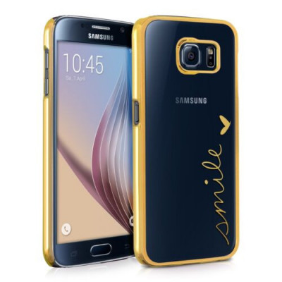 Husa pentru Samsung Galaxy S6, Policarbonat, Gold, 28625.04 foto