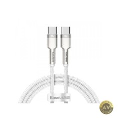 Cablu Date si Incarcare USB-C - USB-C Baseus Cafule Metal Series 100W 1m Alb CATJK-C02 foto