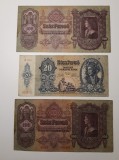 BANCNOTE UNGARIA - 20 PENGO 1941 1BUC - 100 PENGO 1930 2 BUC - LOT DE 3 BUC