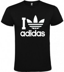 Tricou barbatesc NEGRU I love Adidas COD N534 foto