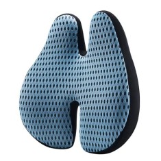 Perna lombara cu spuma cu memorie , culoare negru/albastru, dimensiuni 42x38x9 cm, Manolex&reg;