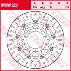 Disc frână flotant față, 310/94,2x5mm 5x110mm, diametru gaură de centrare 6,5mm, spacing 0 compatibil: HONDA VFR 800F (ABS) 2017-2017