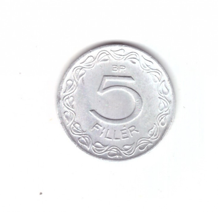 Moneda Ungaria 5 filler/filleri 1962, stare foarte buna, curata