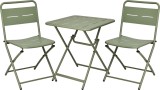Cumpara ieftin Set mobilier pliabil pentru balcon , masa patrata si 2 scaune metalice verzi